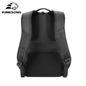 Kingsons <b>Backpack</b> Black Large Capacity <b>Waterproof</b> Laptop Bag Business Travel Commuting Unisex Solid Color Detachable Straps - Product Image 2