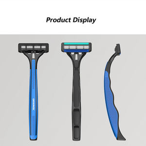 GoodMax vendita calda Private Label Hotel usa e getta rasoio da barba tripla presa in gomma da uomo - Product Image 2