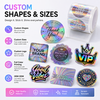 Étiquettes PVC holographiques personnalisées, autocollants brillants imperméables pour l'emballage, la sécurité de la marque, OEM ODM