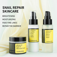 Set de Soins Coréens Cosmétiques de Beauté: Sérum Visage Anti-Âge Collagène et Bave d'Escargot, Masque Facial et Crème Anti-Rides
