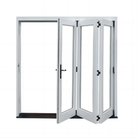 Fenêtre pliante horizontale en alliage d'aluminium sur mesure avec verre trempé et design graphique pour balcon et cuisine