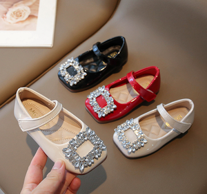 Zapatos de Vestir de Primavera para Niñas de 2 a 12 Años, Zapatos de Vestir con Botones de Cristal, Punta Cuadrada Plana, Zapatos de Vestir para Niños - Product Image 2