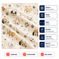 Tela de Punto Acanalado de Bambú y Spandex Estampada para Ropa de Bebé, Acanalado 2x2, 240GSM, Alta Elasticidad, Suave, Venta al Por Mayor, Pedidos al Por Mayor