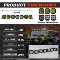 Lampu LED Bar 42 Inci 7 Titik Cahaya Terhubung 560W Putih Spot Beam DRL Dengan Kabel Harness untuk Jeep SUV Pemasok Grosir