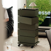 Meuble de rangement multifonctionnel mobile et rotatif, table d'appoint de canapé, armoire de rangement pour collations avec plusieurs tiroirs pour salon