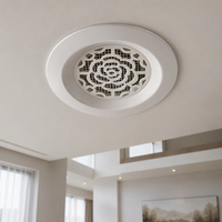 Diffuseur d'air rond en alliage d'aluminium et ABS à motif floral, direction réglable, système de ventilation intérieur monté au plafond