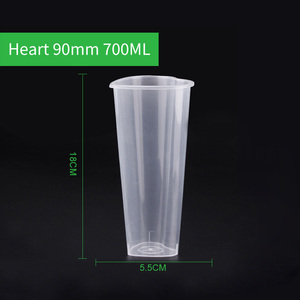 Usa e getta PP creativo a forma di <span class=keywords><strong>cuore</strong></span> 700ml tè al latte succo di frutta cola tazza di plastica - Product Image 2