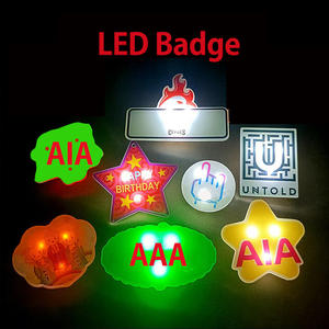 2024 OEM, высококачественный светодиодный значок с логотипом на заказ, светящийся блеск, светящийся значок, пустая кнопка, рекламные товары для вечеринок - Product Image 5