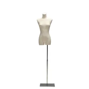 Verstellbare Halbkörper weibliche Schaufenster puppe Display Kleid Form steht Mannequin Torso mit Basis