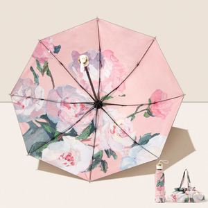 Travel Folding for Rain Wind Sun Double-Sided Printed Oil <b>Paint</b> <b>Uv</b> Protection Upf50+ Umbrella Promotion Gift - Product Image 1