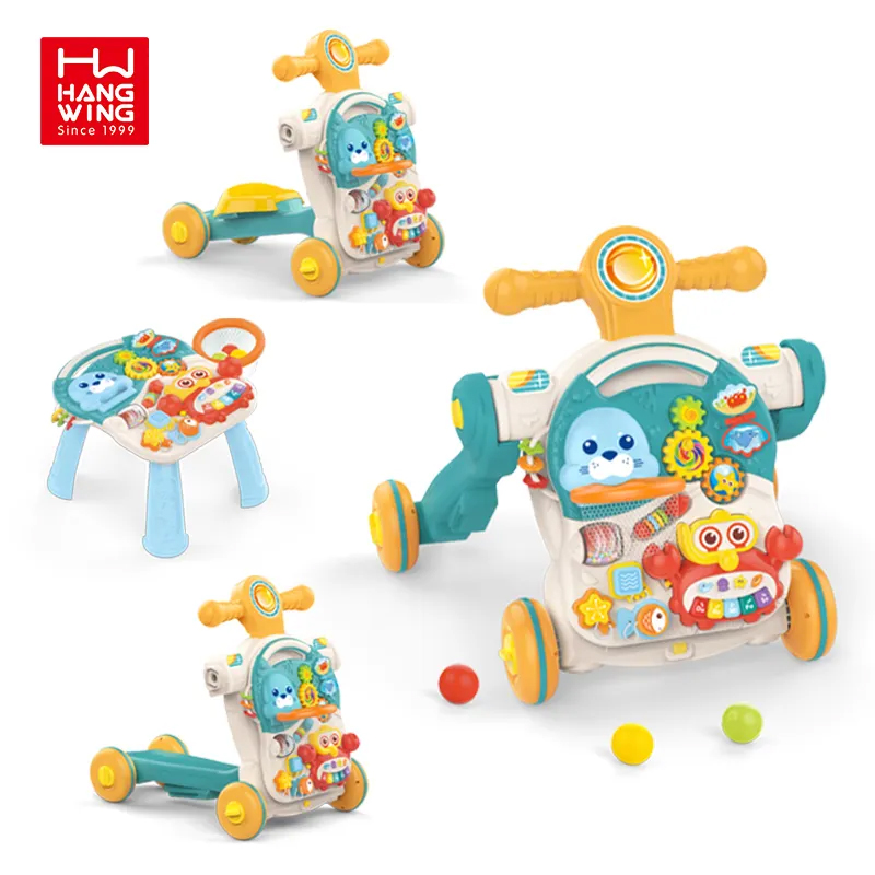 HW TOYS Juguetes para bebés Educativos Bebés Andador Juguete Música 4 en 1 Preescolar Ciencia Paseantes Cochecitos Andador