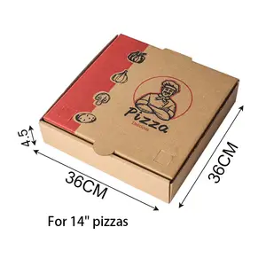 İtalya Takeaway Compostable dilim 14 13 inç Pizza kutusu özelleştirilmiş 33X33 35 Cm teslimat biyobozunur tek bir 14 "Pizza kutuları