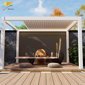 Gazebo da Esterno in Alluminio con Tetto Retrattile in Metallo per Giardino - Product Image 4