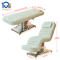 Lit de salon de beauté en cuir PU avec base en acier inoxydable, lit de massage spa, lit facial adapté aux salons de beauté
