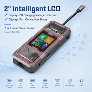 Hub USB C Inteligente 7 en 1 con Pantalla LCD, <span class=keywords><strong>HDMI</strong></span> 4K 60Hz, RJ45 Gigabit Ethernet, <span class=keywords><strong>Adaptador</strong></span> <span class=keywords><strong>de</strong></span> Estación <span class=keywords><strong>de</strong></span> Acoplamiento Tipo C con PD <span class=keywords><strong>de</strong></span> 100W - Product Image 4