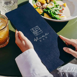 Support de menu personnalisé en cuir et contreplaqué JuXing modèle 888888 avec impression en gravure, logo personnalisé, couverture pour utilisation en restaurant - Product Image 1