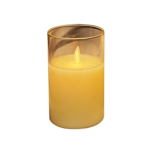 Điều khiển từ xa pin-Powered <span class=keywords><strong>LED</strong></span> nhấp nháy sáp trụ cột nến thủy tinh Flameless di chuyển ngọn lửa ánh sáng cho giáng sinh trang trí - Product Image 4