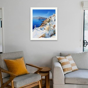 Kit <span class=keywords><strong>de</strong></span> pintura por números <span class=keywords><strong>de</strong></span> Grecia para adultos-DIY Santorini Cliffside y Blue Sea Sea16x20 pulgadas, regalos <span class=keywords><strong>de</strong></span> Arte Escénico sin marco - Product Image 4