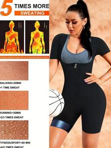Traje de Sauna Térmico para Mujer, Mono de Una Pieza, Faja Moldeadora, Ropa Deportiva para Ejercicio, Traje de Sudoración, Moldeador de Cuerpo, Pantalones Cortos Reductor de Muslos - Product Image 4