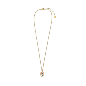 Collana in acciaio inossidabile con pendente con diamanti per donna, gioielli alla moda, 12 pezzi, catena in acciaio color oro, ciondolo a cuore 45485 - Product Image 1