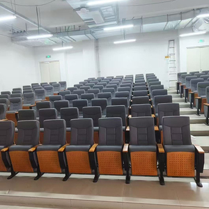 Chaises de théâtre en tissu gris au design moderne, pour auditorium scolaire, église, pieds en métal pliables, utilisation à domicile ou au <span class=keywords><strong>bureau</strong></span> - Product Image 3
