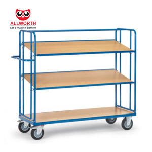 Chất lượng cao 500kg tiết kiệm không gian với bức tường bên có thể tháo rời cơ sở gỗ giao thông vận tải Xe Đẩy Tay giỏ hàng - Product Image 3