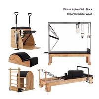Ensemble de Pilates cinq pièces en aluminium, chêne et érable : Reformer, Chaise Wunda, Ladder Barrel, Correcteur de colonne vertébrale (WJT-55)