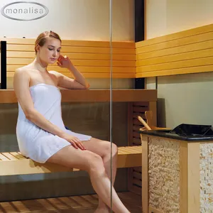 Monalisa Sauna Kamar Mandi Mewah Dalam Ruangan 2 Orang Cedar Steam 8KW Ruang Sauna Kayu