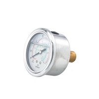 Manomètre à tube Bourdon axial à échelle de couleur, boîtier en acier inoxydable, lecture claire, instruments de mesure pour chaudières et chauffe-eau