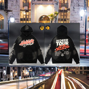 Sudadera con Capucha Extra Grande para Hombre, Estilo Casual, con Estampado Lavado al Ácido, para Invierno |   Diseño Retro de Brazo con Llamas, Personalizable, Ecológico, 100% - Product Image 3