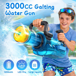 Pistola de Agua Eléctrica Gatling con LED, Pistola de Agua con Tanque de Mochila de 3000cc, Juguetes de Agua para Niños y Adultos - Product Image 2