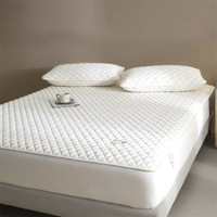Drap-housse matelassé Fan Yu 1,8 m, housse de matelas intégrale anti-poussière, couleur unie, en sergé de fibres chimiques matelassé