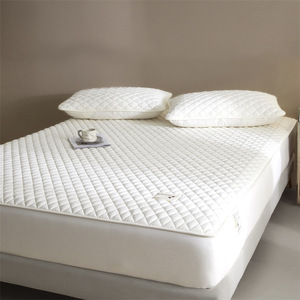 Fan Yu Quilted <b>Fitted</b> <b>Sheet</b> 1.8m Full Coverage Mattress Cover Dustproof Solid Color Chemical Fiber Twill Quilting - Product Image 4