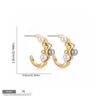 Boucles d'oreilles créoles légères et tendance pour femme, en laiton plaqué or, décorées de perles, personnalisables, vente en gros promotionnelle