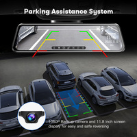 Kamera dasbor batasan ganda, kamera depan dan belakang baru, perekam mengemudi HD dengan aplikasi GPS mirrororing layar CarPlay