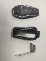 Coque de clé de remplacement haut de gamme DIY en gros pour télécommande BYD Qin PLUS Han Song EV, boîtier vide avec lame non coupée, sans puce