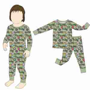 Conjunto de Dos Piezas de Manga Larga de Bambú con Estampado Personalizado para Niños, Venta Caliente Sin Aranceles de Qingli OEM para el Día de San Patricio - Product Image 3