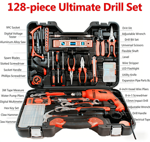 Kit d'outils électriques multifonctionnel de 128 pièces, tournevis en acier au carbone, batterie rechargeable 12V pour l'entretien - Product Image 2