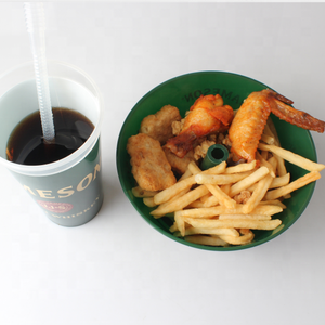 Plateau alimentaire en plastique de forme ronde, tasses et soucoupes 2-en-1, gobelet pour aliments et boissons avec paille, plateau de service, fabriqué au Vietnam - Product Image 6