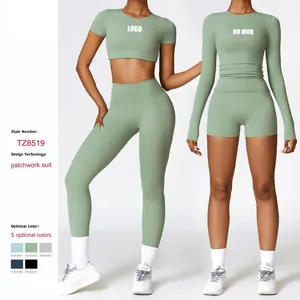 Ropa Deportiva Mujer Tendencia 2023 nuovo arrivo all'ingrosso all'aperto allenamento personalizzato in Nylon Spandex palestra Yoga set Fitness donne