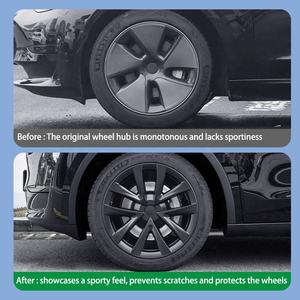 4 Uds <span class=keywords><strong>tapacubos</strong></span> de <span class=keywords><strong>18</strong></span> <span class=keywords><strong>pulgadas</strong></span> <span class=keywords><strong>tapacubos</strong></span> rendimiento tapa de rueda de repuesto cubierta de llanta completa de automóvil para Tesla Modelo 3 2018-2023 Accesorios - Product Image 3