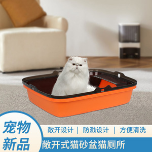 กระบะทรายแมว HMTPC ทรงสี่เหลี่ยม 40x30x14 ซม. วัสดุ PP สำหรับแมว พร้อมฝาปิด - Product Image 5