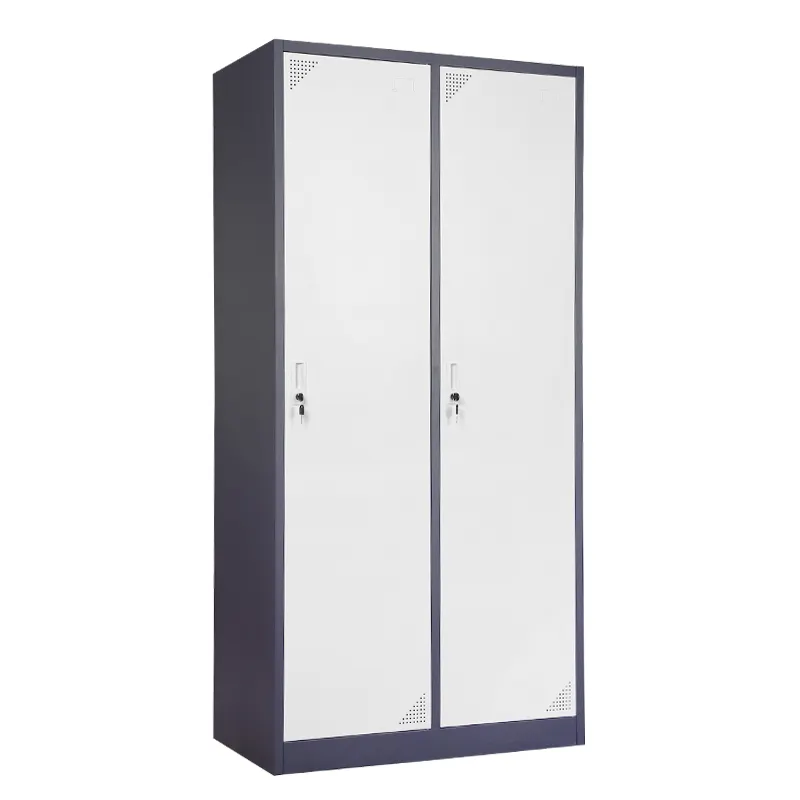 Furniture Bedroom Metal Locker Manufacturer 2 Door Open for Adult Gym Clothing Storage Steel Wardrobe Closet