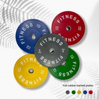 Plaques de poids en caoutchouc pour salle de sport, 2 pouces, plaques de bumper 5LB-45LB, entraînement de force à domicile et en salle de sport