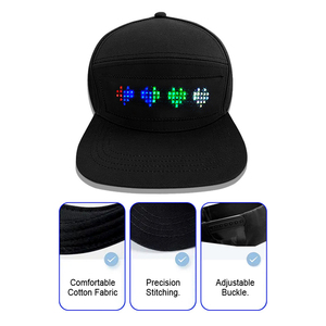 หมวก LED แสดงข้อความ ควบคุมผ่านแอพ ชาร์จ USB หมวกแก๊ป Snapback แสดงข้อความแบบตั้งโปรแกรมได้ - Product Image 4