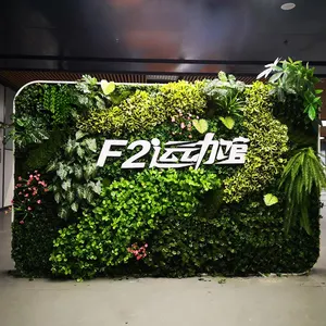 Nuovo Design personalizzato stile giungla piante verticali parete artificiale appeso a parete pianta erba verde parete per la decorazione domestica