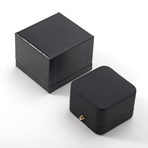 FANXI Luxury PU Leather Jewelry <b>Box</b> with <b>Black</b> Microfiber Lining Portable Square Organizer for Rings - Product Image 5