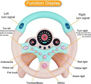 Volante de conducción de coche de juguete simulado para niños, juguetes de asiento de conducción de imitación, juguetes educativos eléctricos de aprendizaje temprano para bebés - Product Image 5