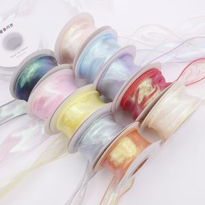 Tulle irisé en queue de poisson en gros pour la décoration de gâteaux/bouquets de Noël, ruban à paillettes pour boîtes cadeaux, fleurs fraîches et projets DIY - Product Image 1