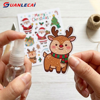 Feuille d'autocollants de Noël personnalisés en dessin animé, imperméables et autocollants, avec Père Noël, pour agenda, scrapbooking et fenêtres